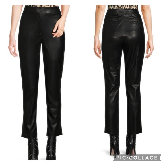 ❣️🆕Calvin Klein Black Faux Leather Slim Leg Suit Pants❣️ - Picture 2 of 11